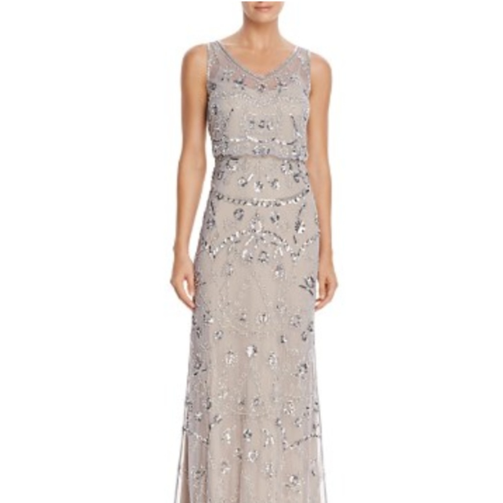 Adrianna Papell Embellished Blouson Gown